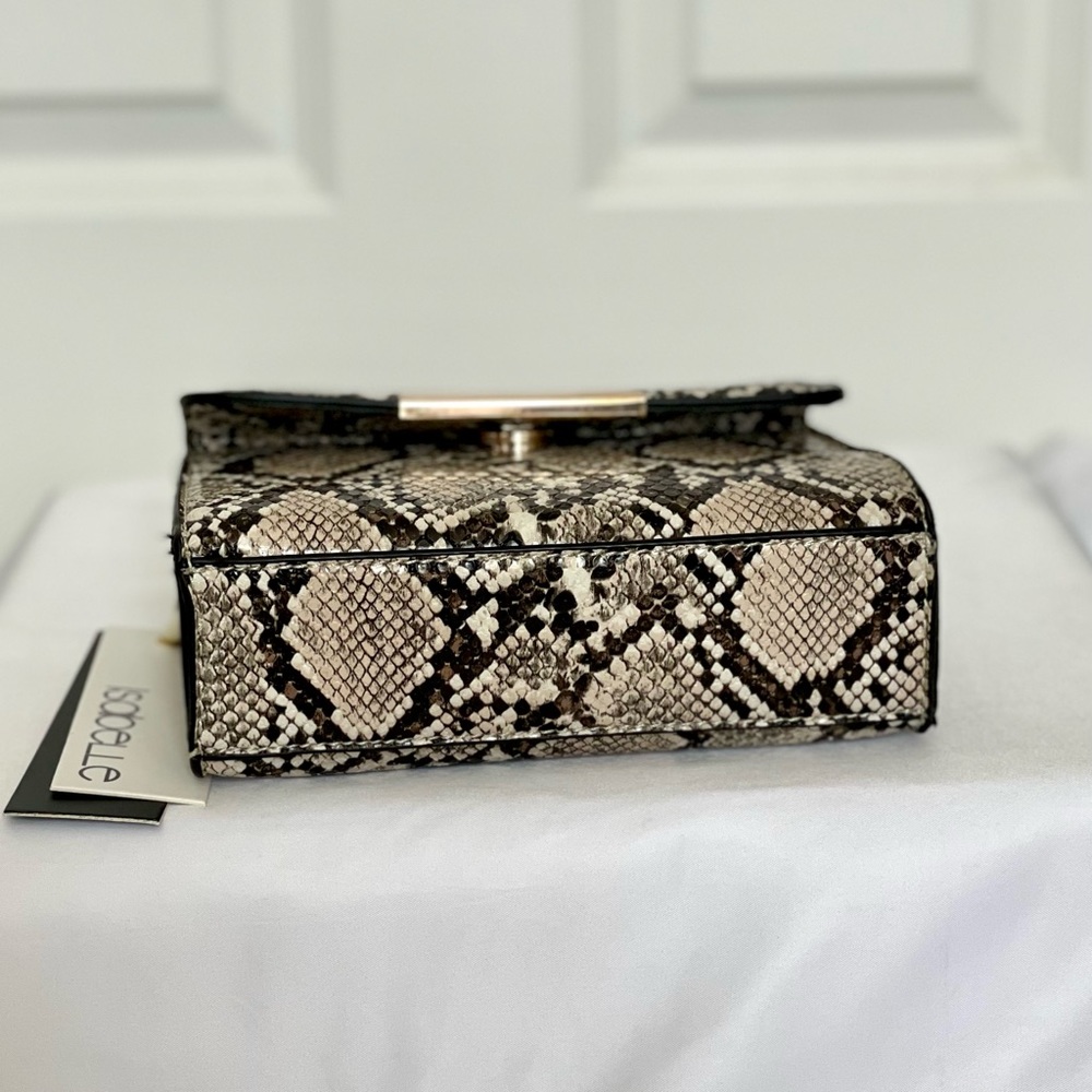 Isabelle Vegan Mini Snakeskin Satchel/Crossbody Bag - Picture 5 of 10